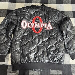 JOE WEIDER 55th MR. OLYMPIA BODYBUILDING QUILTED BOMBER FULL ZIP JACKET MENS LRG